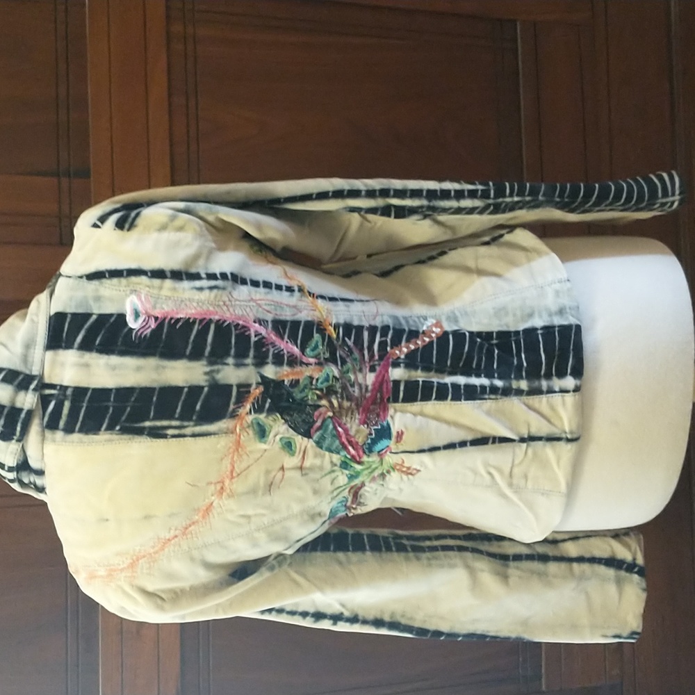 Boho Velvet Tie Dye Embroidered Jacket